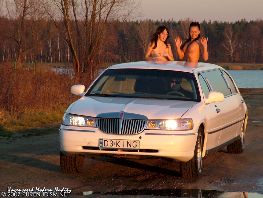 Naked Girls Car Trip Nudist Nature Driving