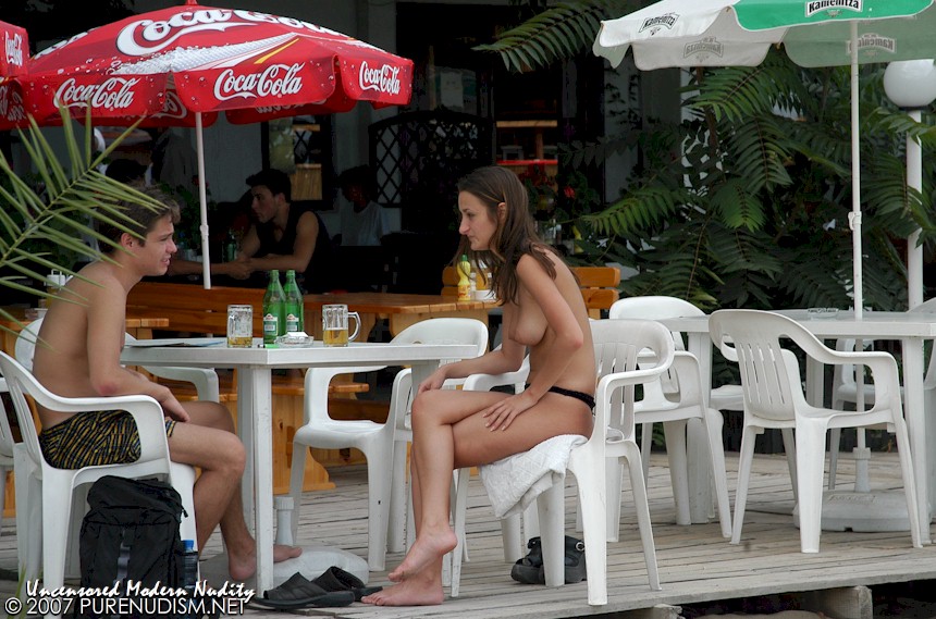 Naturist Resort Restaurant Dining Couple Date